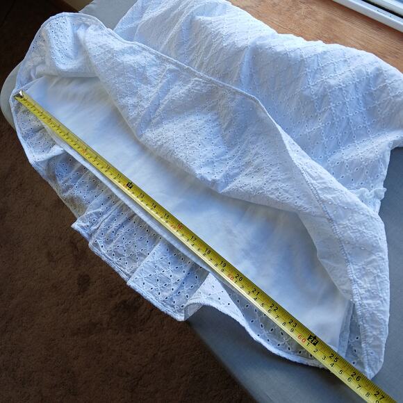 Zara White Eyelet Mini Sundress S cotton lined prairie cottagecore boho ruffles - Picture 5 of 12